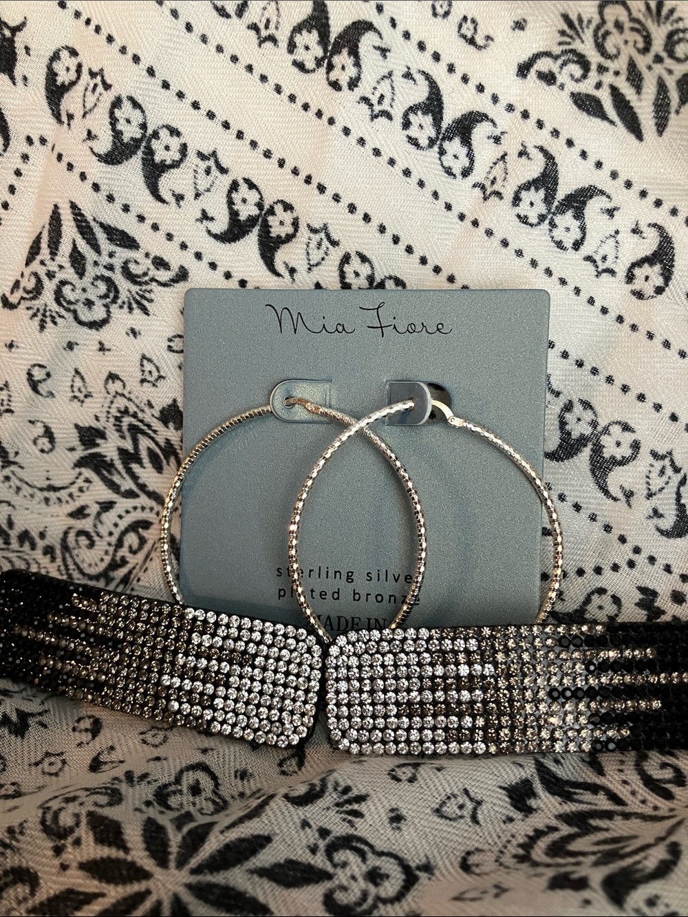 Mia Fiore Sterling Silver Plated Bronze Hoop Earrings -NWT; Made in Italy :) - Picture 7 of 9